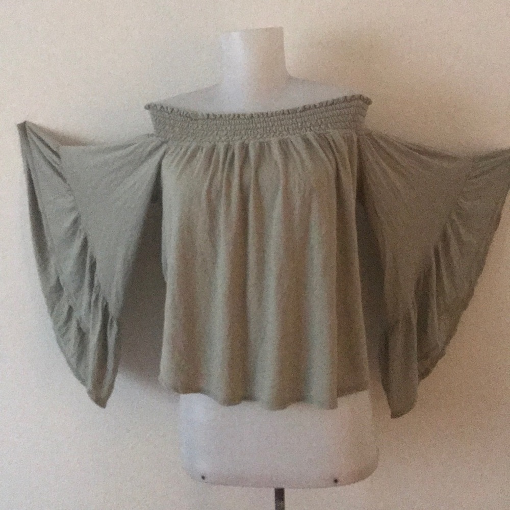 Hummingbird butterfly sleeve top